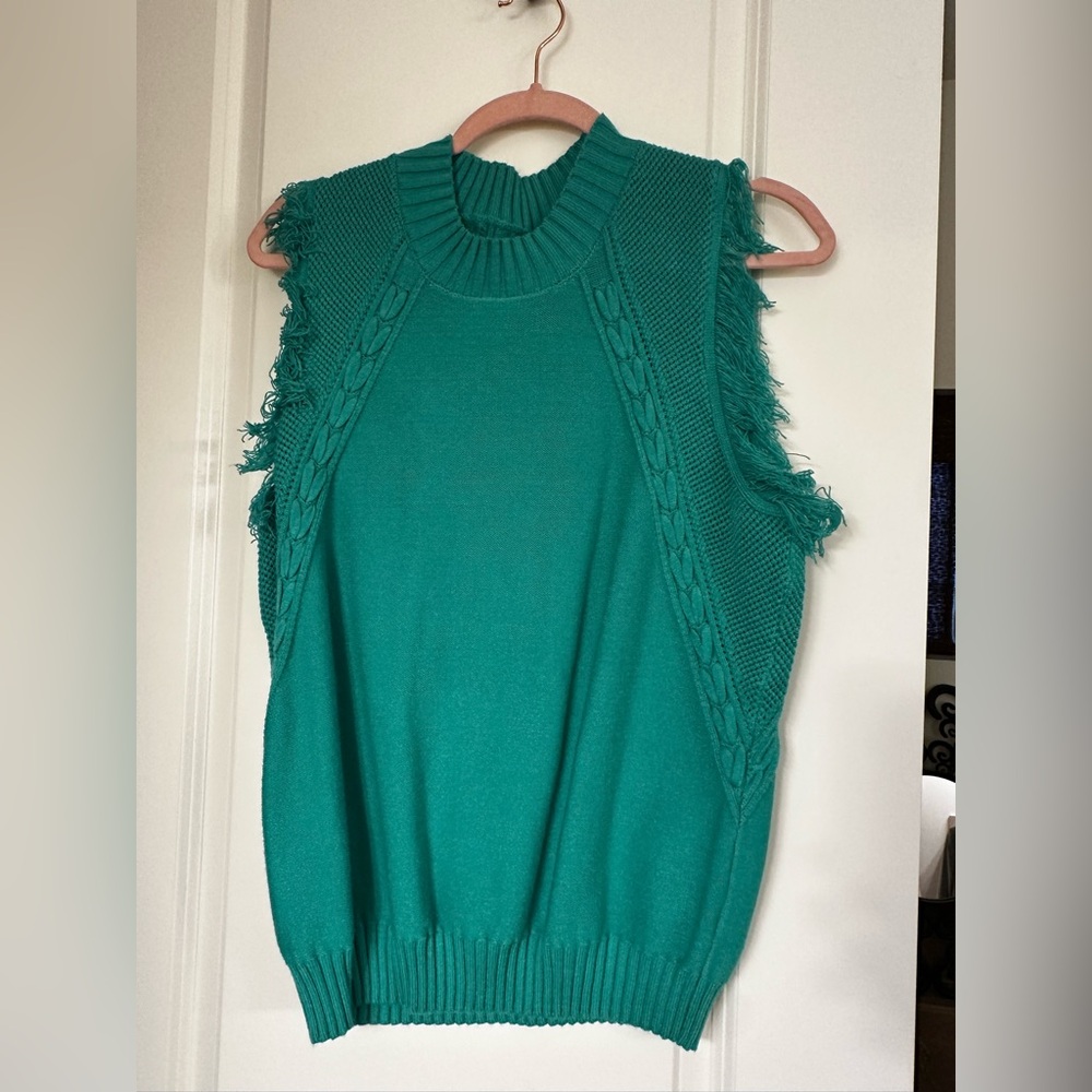 Sleeveless Fringe Sweater - Picture 3 of 12